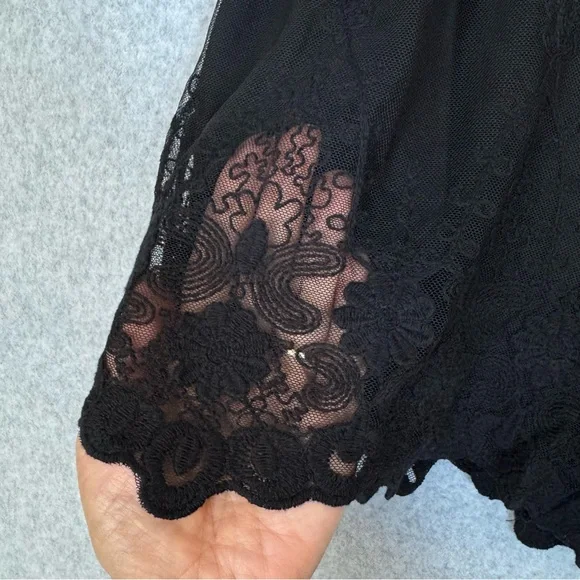 Chaser Romper Black Lace Size Small Spaghetti Straps Adjustable Cinch Waist NWT - Picture 11 of 16